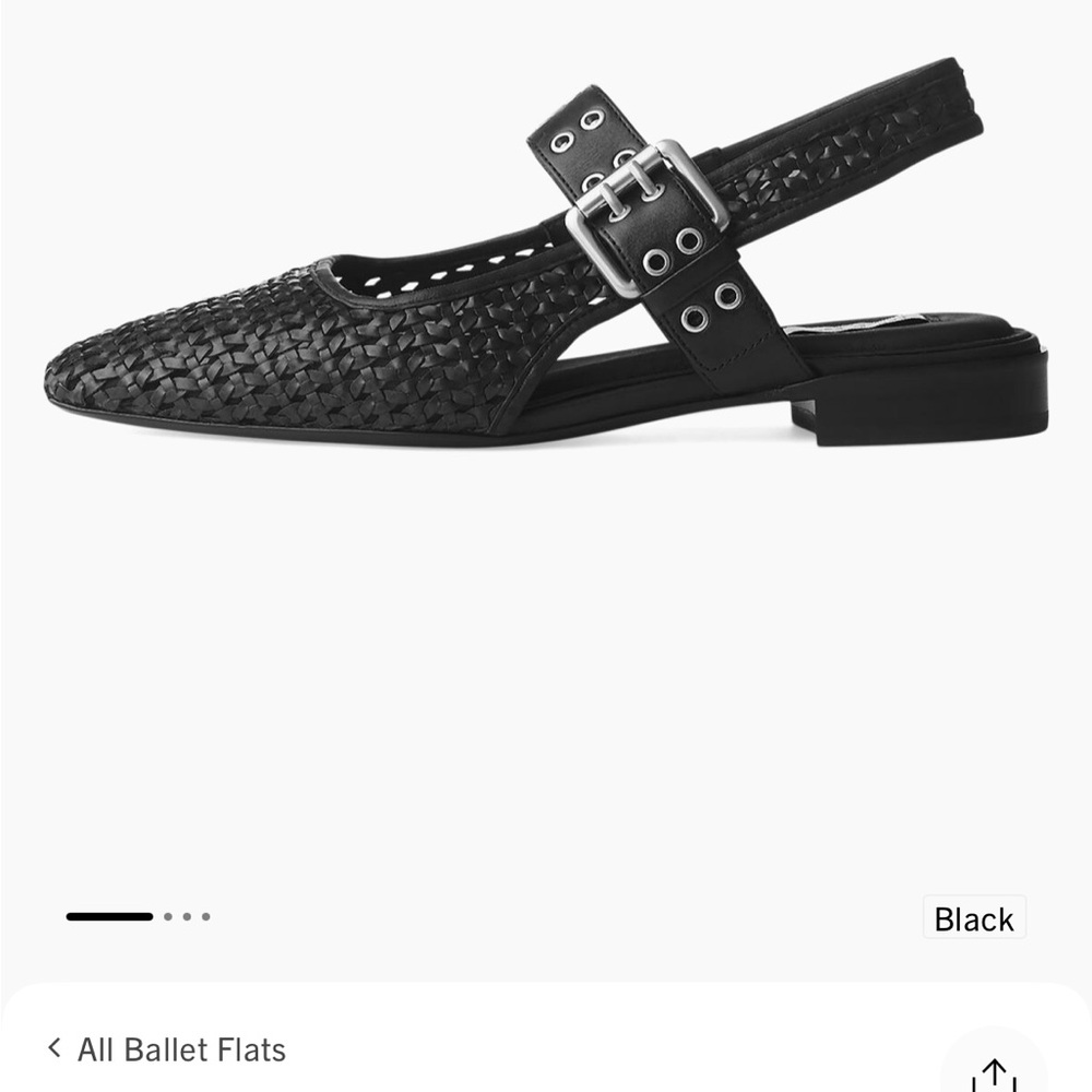 Women's Black Woven Slingback Flats rag & bone